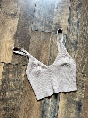 Garage Beige Ribbed Knit Tank